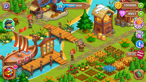 Vikings and Dragon Island Farm - Gameplay image of android game