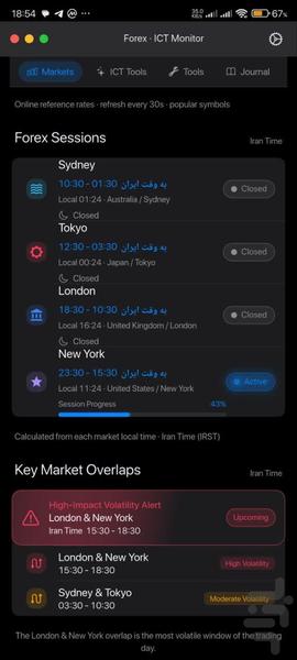 سشن فارکس - عکس برنامه موبایلی اندروید