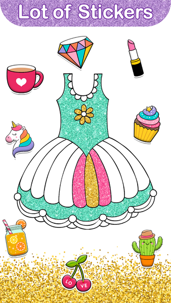 Glitter Coloring Book: Dresses - عکس برنامه موبایلی اندروید