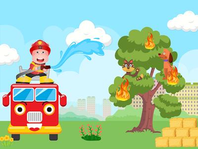 Fireman for Kids - عکس بازی موبایلی اندروید