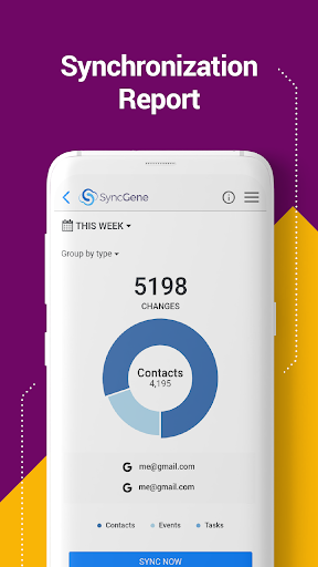 SyncGene Contact Calendar Sync - عکس برنامه موبایلی اندروید