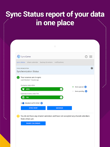 SyncGene Contact Calendar Sync - عکس برنامه موبایلی اندروید
