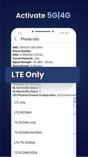 4G LTE Mode only - عکس برنامه موبایلی اندروید