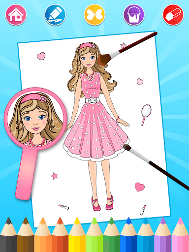 barbie princess coloring pages games