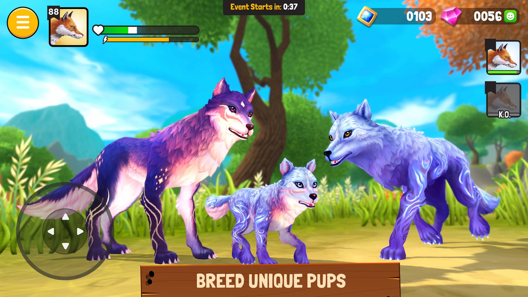 Animal Kingdoms: Wolf Sim MMO - Gameplay image of android game