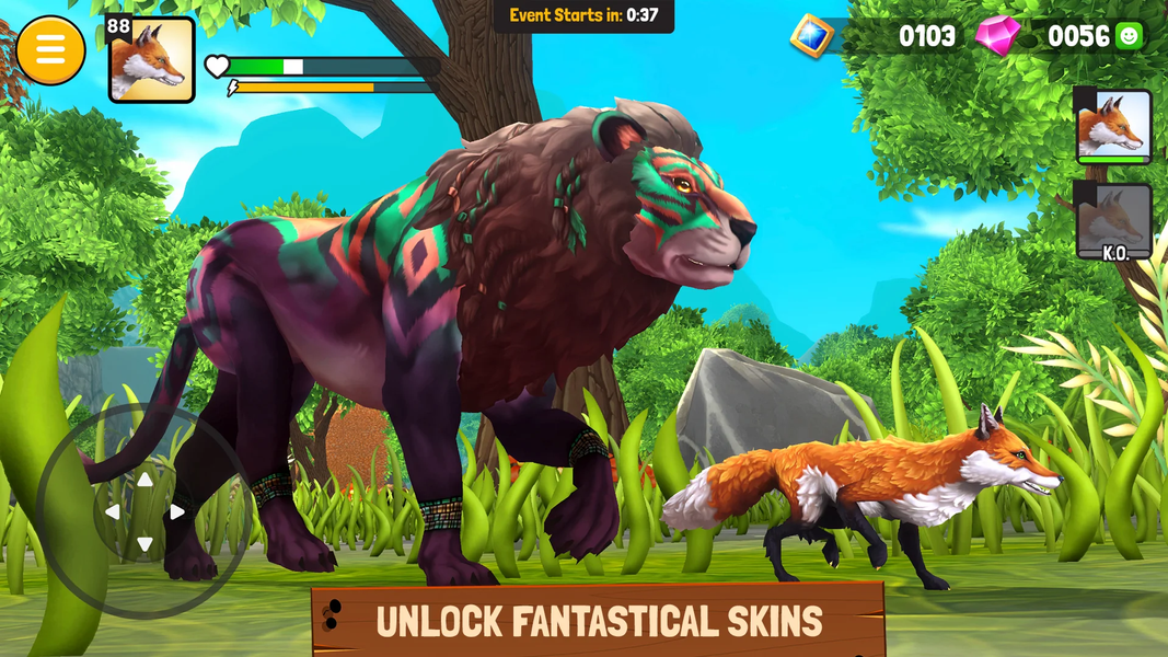 Animal Kingdoms: Wolf Sim MMO - Gameplay image of android game