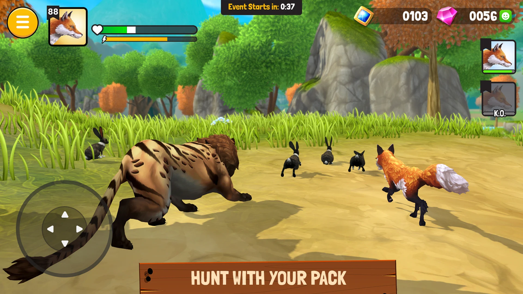 Animal Kingdoms: Wolf Sim MMO - Gameplay image of android game