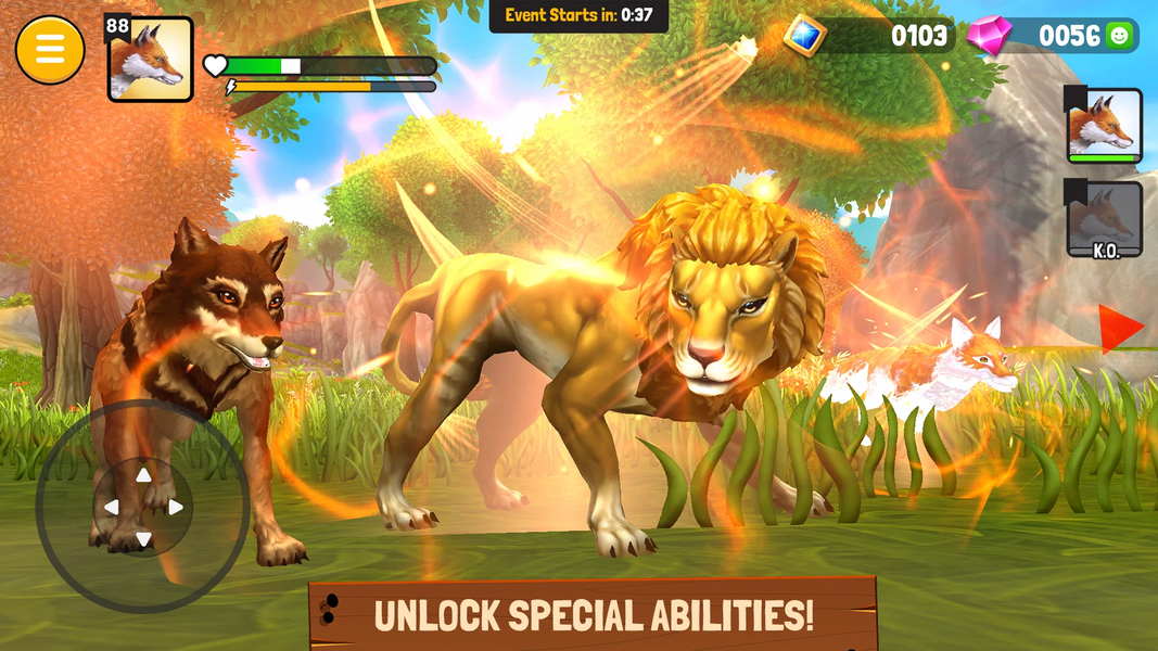 Animal Kingdoms: Wolf Sim MMO - Gameplay image of android game