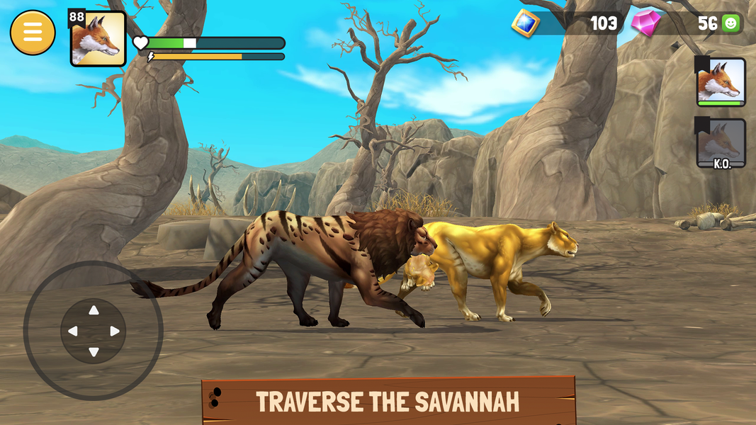 Animal Kingdoms: Wolf Sim MMO - Gameplay image of android game