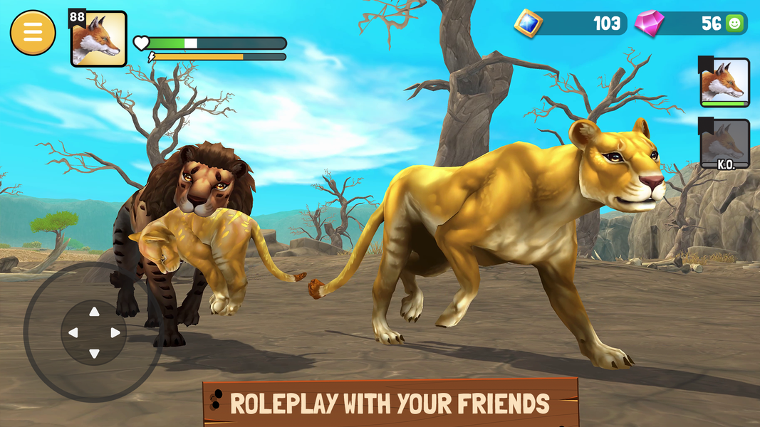 Animal Kingdoms: Wolf Sim MMO - Gameplay image of android game