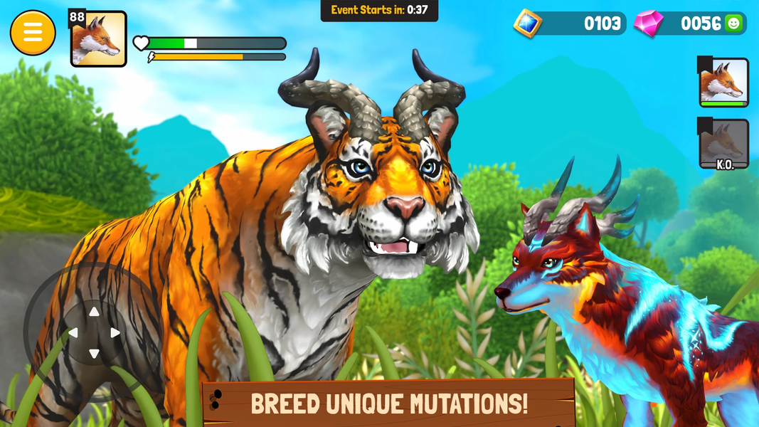 Animal Kingdoms: Wolf Sim MMO - Gameplay image of android game