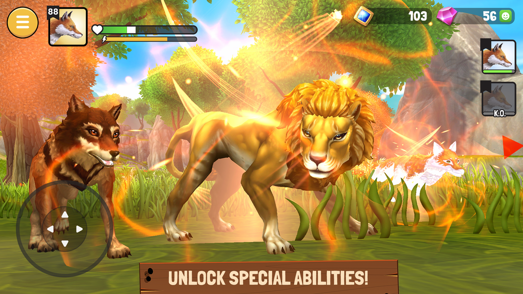Animal Kingdoms: Wolf Sim MMO - Gameplay image of android game