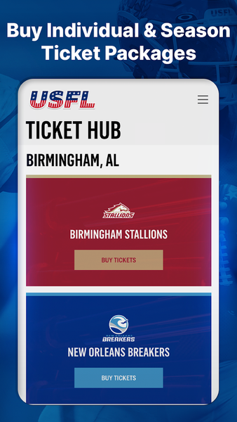 USFL | The Official App - عکس برنامه موبایلی اندروید