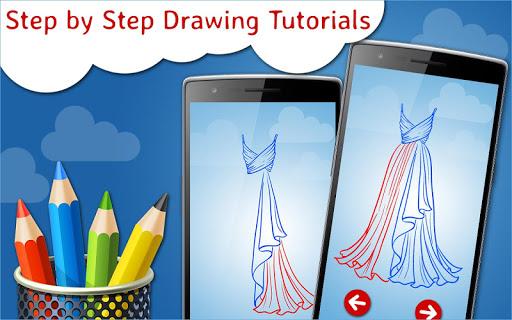 How to Draw Dresses Step by Step Drawing App - عکس بازی موبایلی اندروید