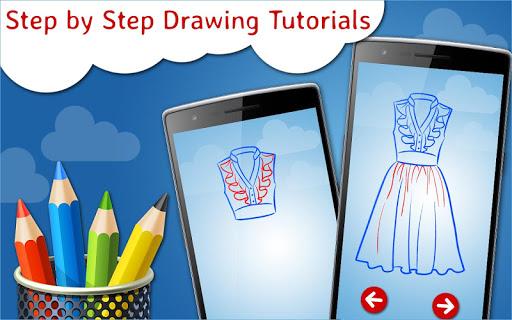 How to Draw Dresses Step by Step Drawing App - عکس بازی موبایلی اندروید