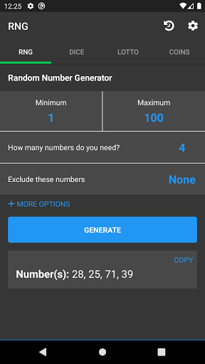 Random Number Generator - عکس برنامه موبایلی اندروید