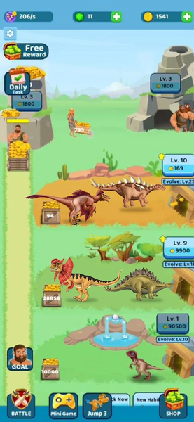 Dino Village Tycoon - Gameplay image of android game