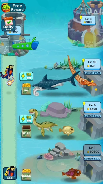 Dino Water World Tycoon - Gameplay image of android game