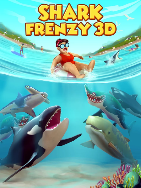Shark Frenzy 3D - Gameplay image of android game