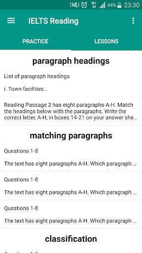 IELTS Reading - Image screenshot of android app
