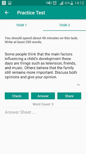 IELTS Writing - Image screenshot of android app
