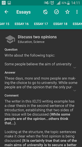 IELTS Writing - Image screenshot of android app