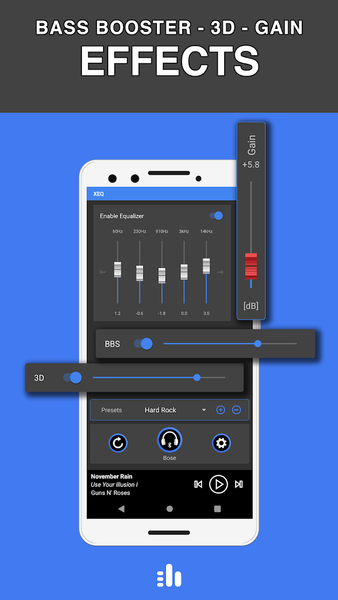 Equalizer & Bass Booster - XEQ - عکس برنامه موبایلی اندروید