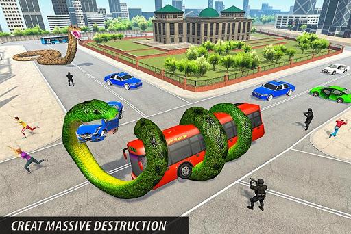 Angry Anaconda Snake City Attack - Gameplay image of android game