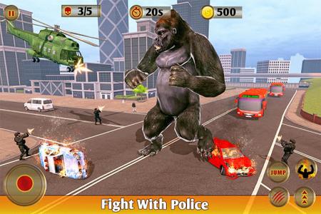 Angry Gorilla City Battle: Dinosaur Survival - عکس برنامه موبایلی اندروید