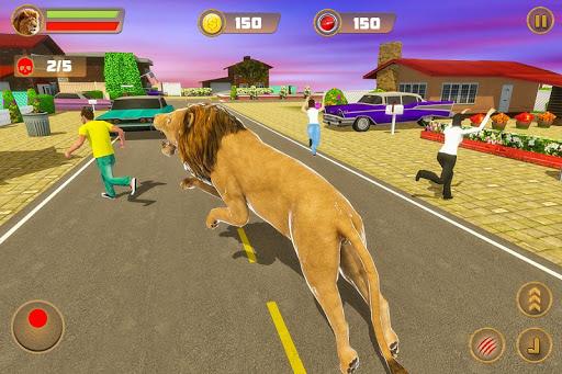 Angry Lion Sim City Attack - Gameplay image of android game