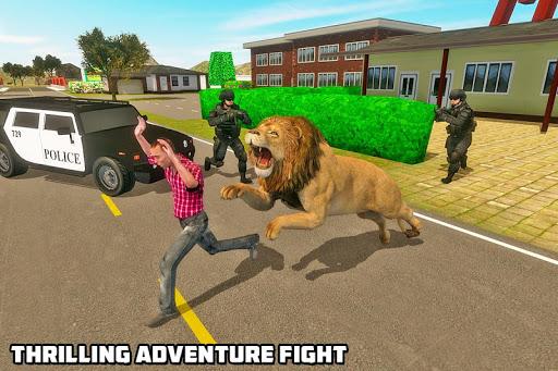 Angry Lion Sim City Attack - Gameplay image of android game