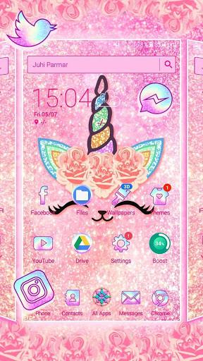 Flower Unicorn Cat Launcher Theme Live Wallpapers - Image screenshot of android app