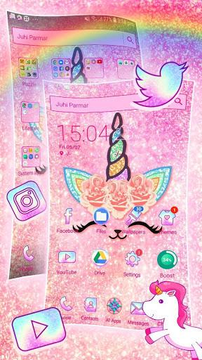 Flower Unicorn Cat Launcher Theme Live Wallpapers - Image screenshot of android app