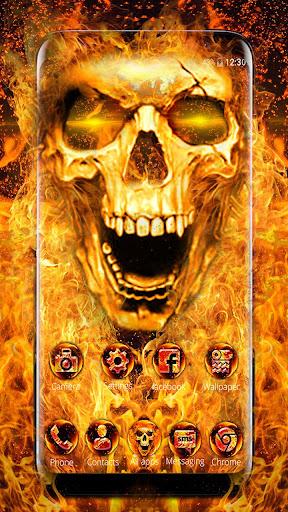 Scary Fire Skull Launcher Theme Live HD Wallpapers - Image screenshot of android app
