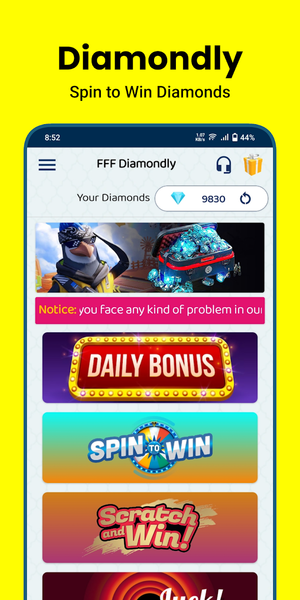Diamondly - FFF Diamonds Pro - عکس بازی موبایلی اندروید