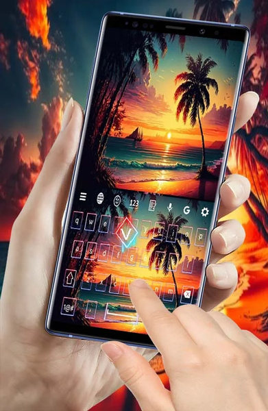 Sunset Beach Palm keyboard - Image screenshot of android app