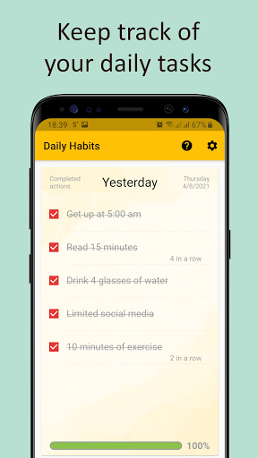 Daily actions tracker - Image screenshot of android app