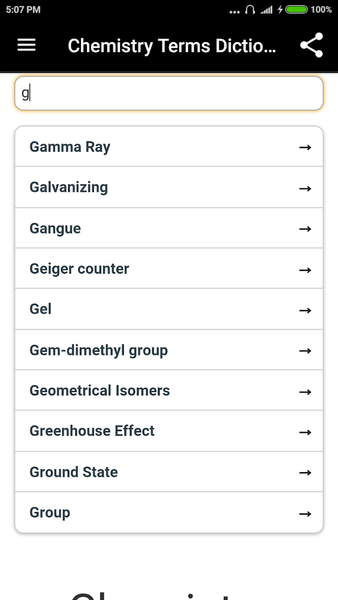 Chemistry Terms Dictionary - عکس برنامه موبایلی اندروید