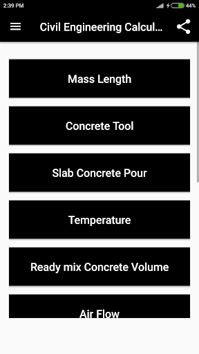 Civil Engineering Calculator - Image screenshot of android app