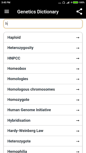 Genetics Dictionary - عکس برنامه موبایلی اندروید