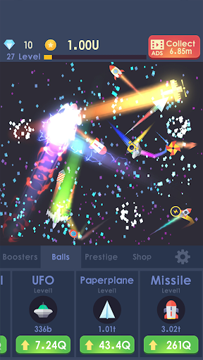 Idle Rocket - Aircraft Evolution & Space Battle - Gameplay image of android game