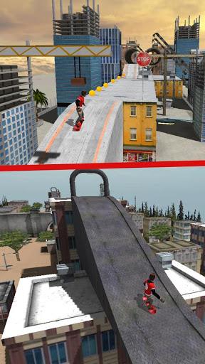 Rooftop Skater Boy Game - Gameplay image of android game