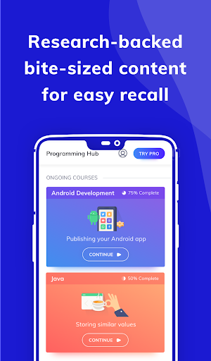 Programming Hub: Learn to code - Image screenshot of android app