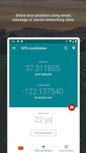 My GPS Coordinates - عکس برنامه موبایلی اندروید