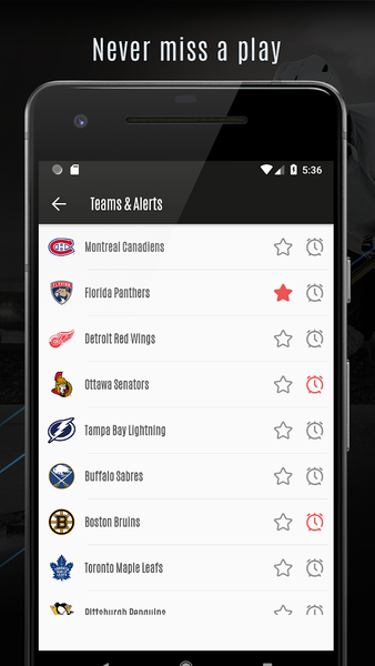۲۵/۲۶ NHL Schedule & Reminder - عکس برنامه موبایلی اندروید