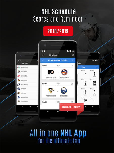 ۲۵/۲۶ NHL Schedule & Reminder - عکس برنامه موبایلی اندروید