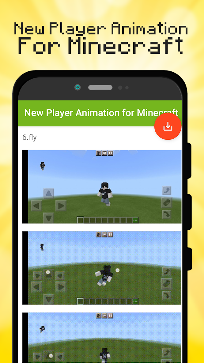 دانلود برنامه Player Animation Mod for MCPE. Animation for MCPE برای  اندروید