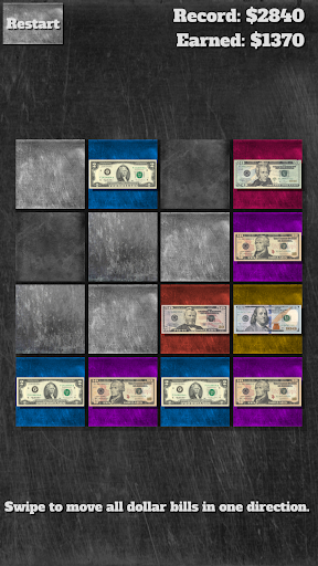 2048 Dollars - Money Puzzle - Gameplay image of android game