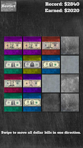 2048 Dollars - Money Puzzle - Gameplay image of android game