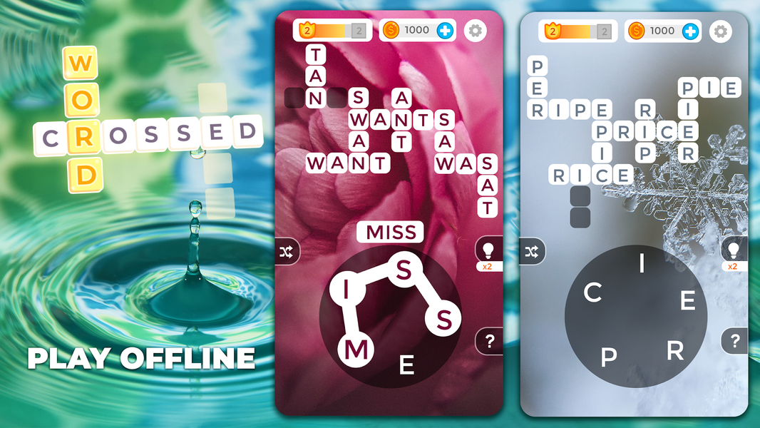 Word Crossed - Offline Games - Gameplay image of android game